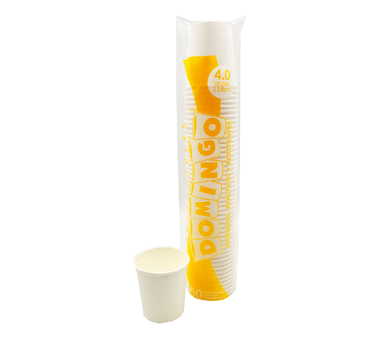 Vaso Papel DOMINGO Blanco 4Oz 50U