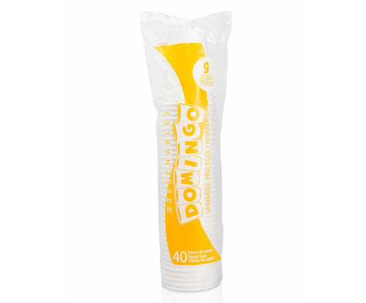 Vaso Papel DOMINGO Blanco 9Oz 40U